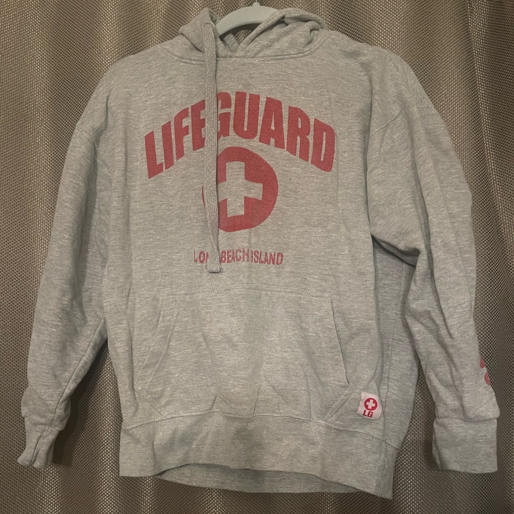 Lifeguard medium grey and red hoodie